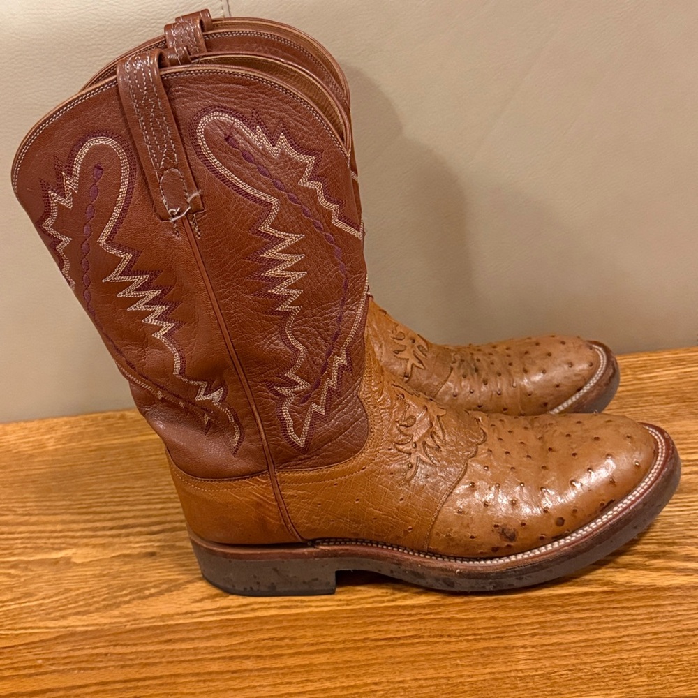 Men’s Lucchese 2000 Full Quill Ostrich Boots - 11D - Picture 4 of 7
